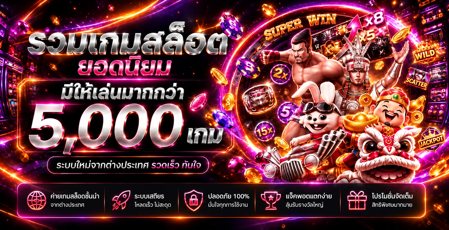 รวมเกมสล็อตออนไลน์ ELON24H กว่า 5,000 เกม